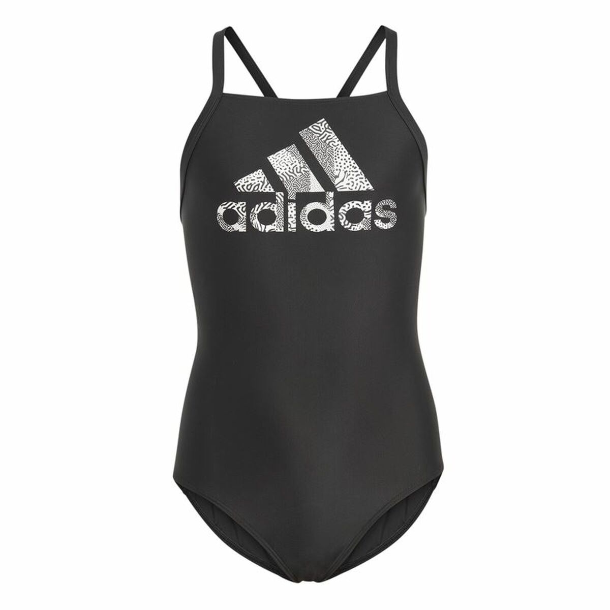 Swimsuit for Girls Adidas Big Logo Black-0