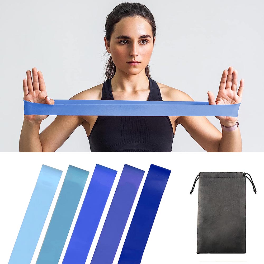 Lot de 5 élastiques, différents types - bleu-2