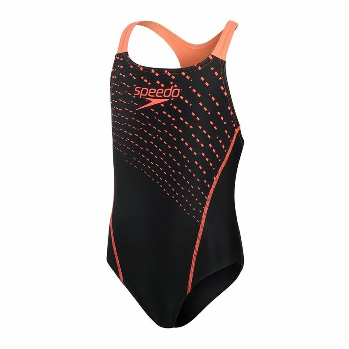 Swimsuit for Girls Speedo Medley Logo Medalist Black-0