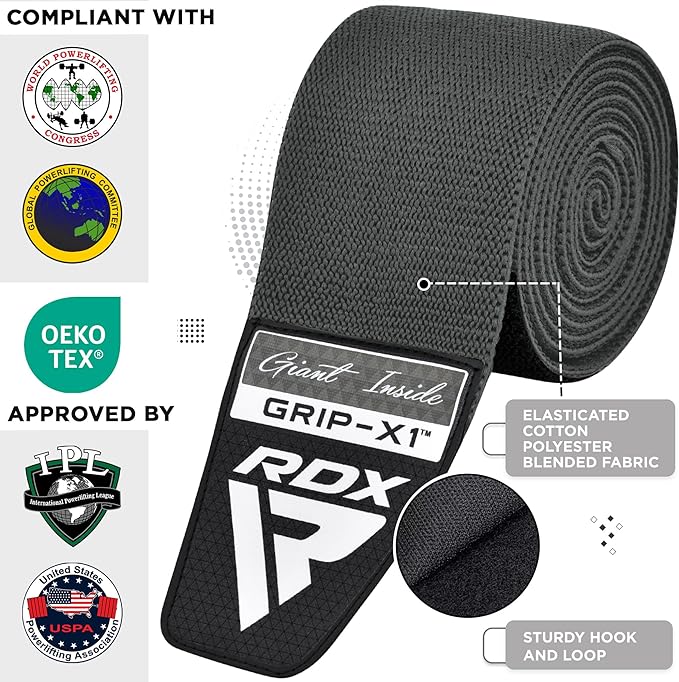 RDX K1 Elasticated Knee Compression Bandage Wraps OEKO-TEX® Standard 100 certified