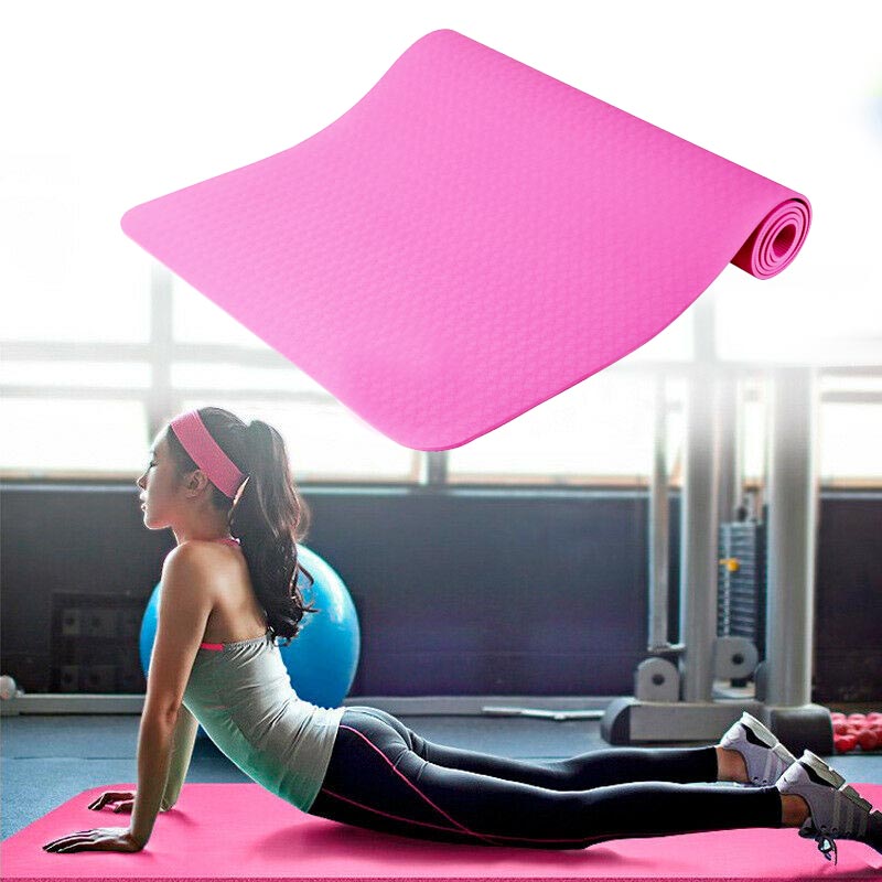 Tapis de yoga rose avec sac cadeau-1