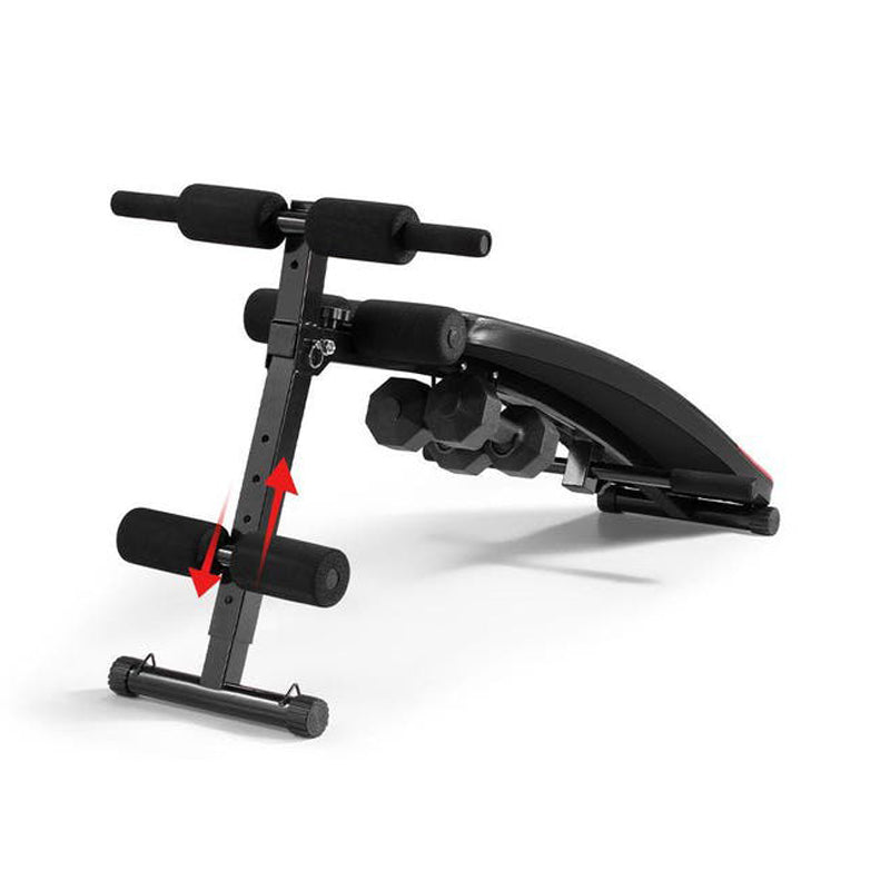 Banc pour abdominaux avec cordes élastiques et haltères-3