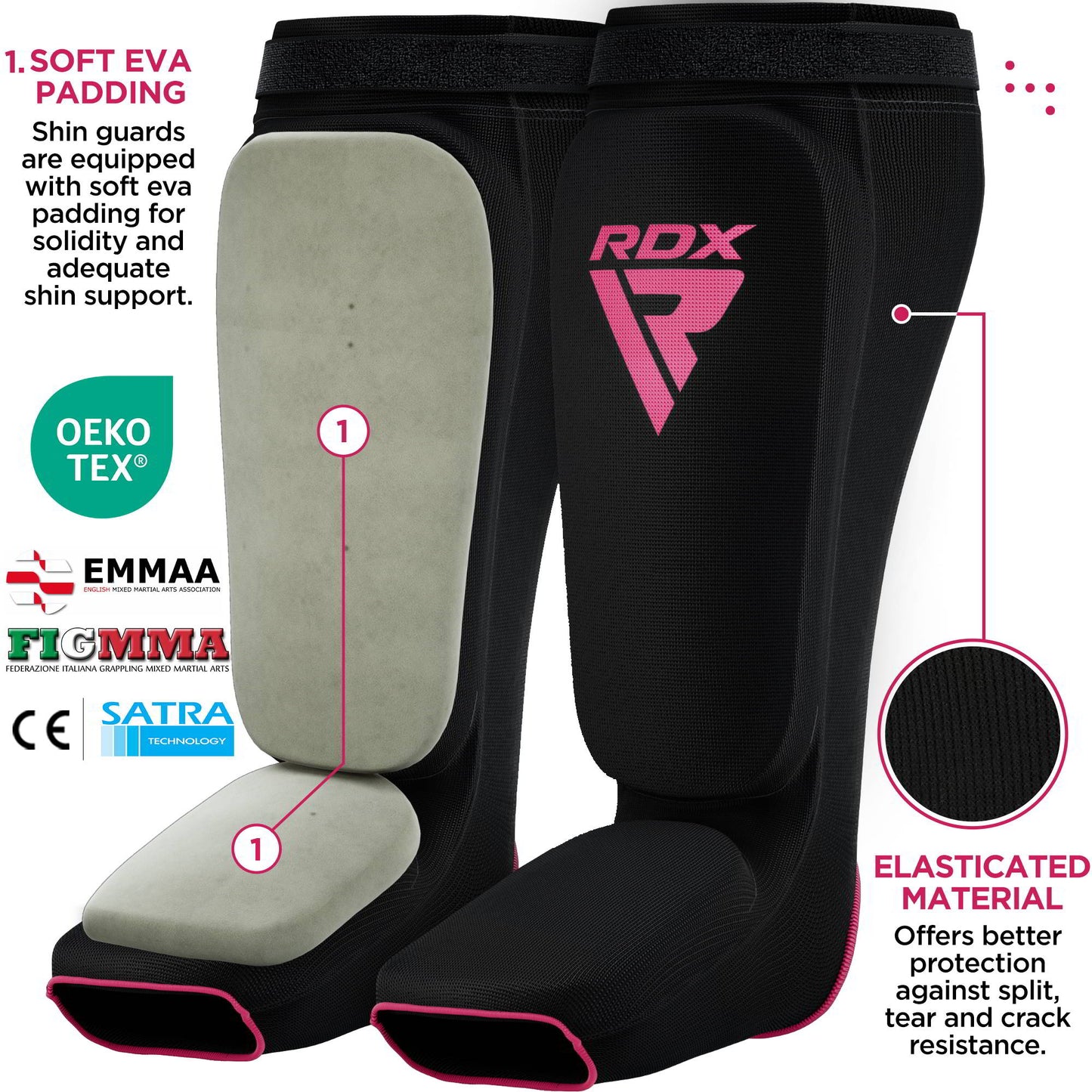 RDX SIB Rembourré Protège Tibias OEKO-TEX® Standard 100 certified