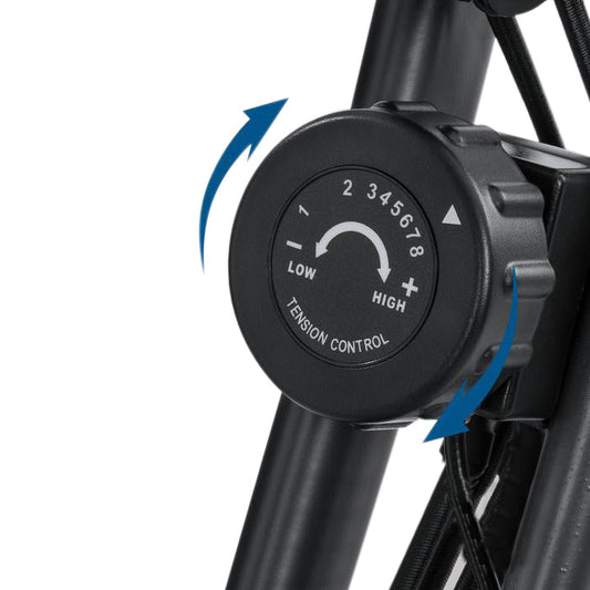 Vélo d'appartement avec dossier et corde en caoutchouc